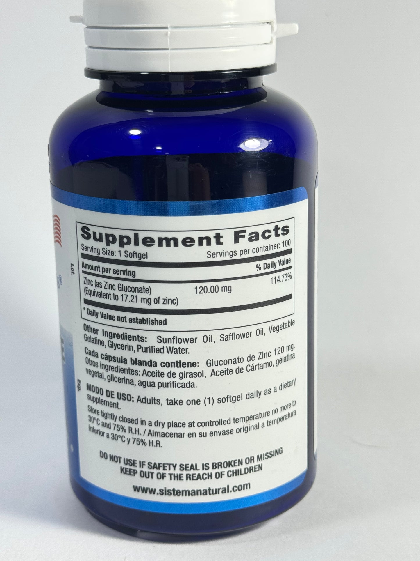ZINC GLUCONATE 120 MG NATURAL SYSTEMS