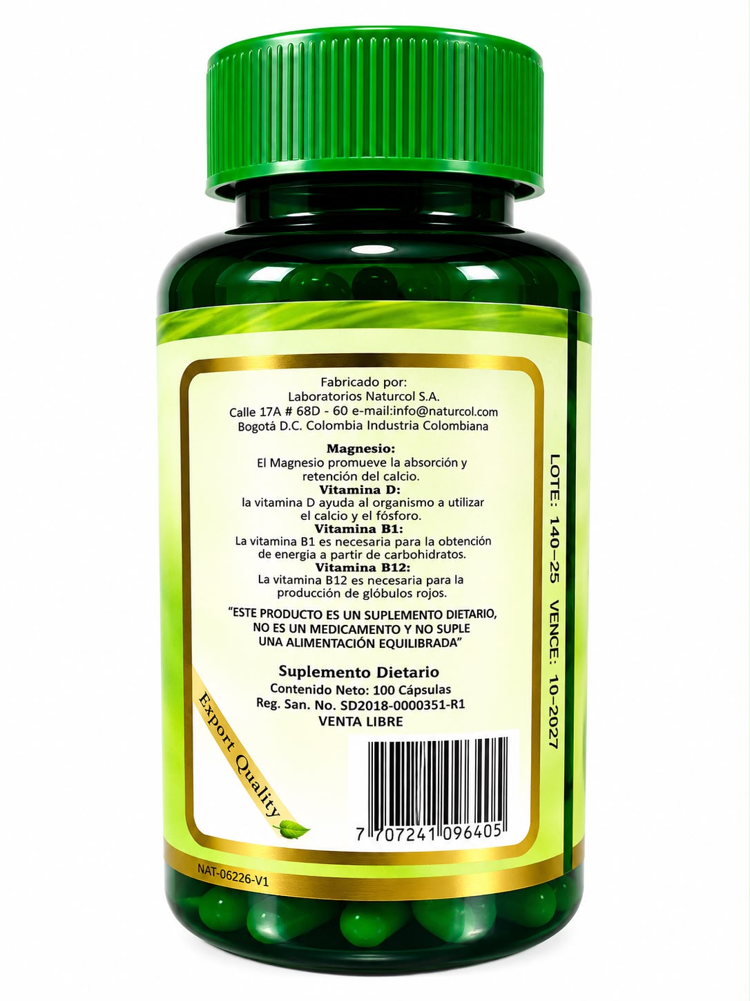 CLORURO DE MAGNESIO FRT CON CITRATO Y MALATO DE MAGNESIO 100 CAPSULAS NATURCOL