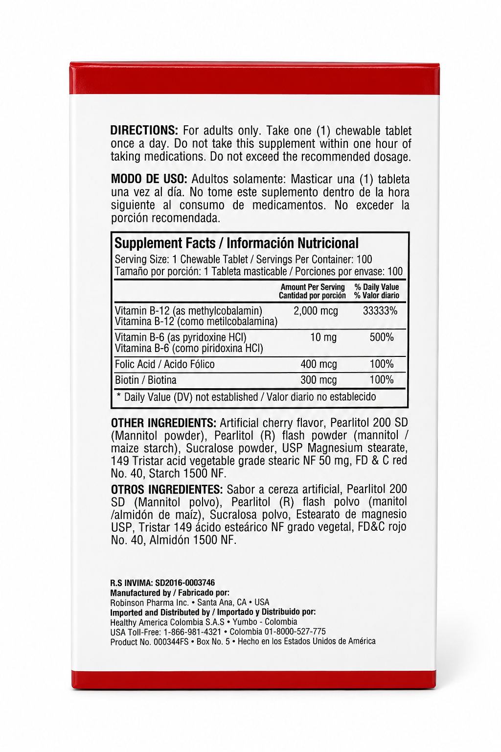 METHYL B-12 2.000 MCG COMPLEX 100 CHEWABLE TABLETS HEALTHY AMERICA
