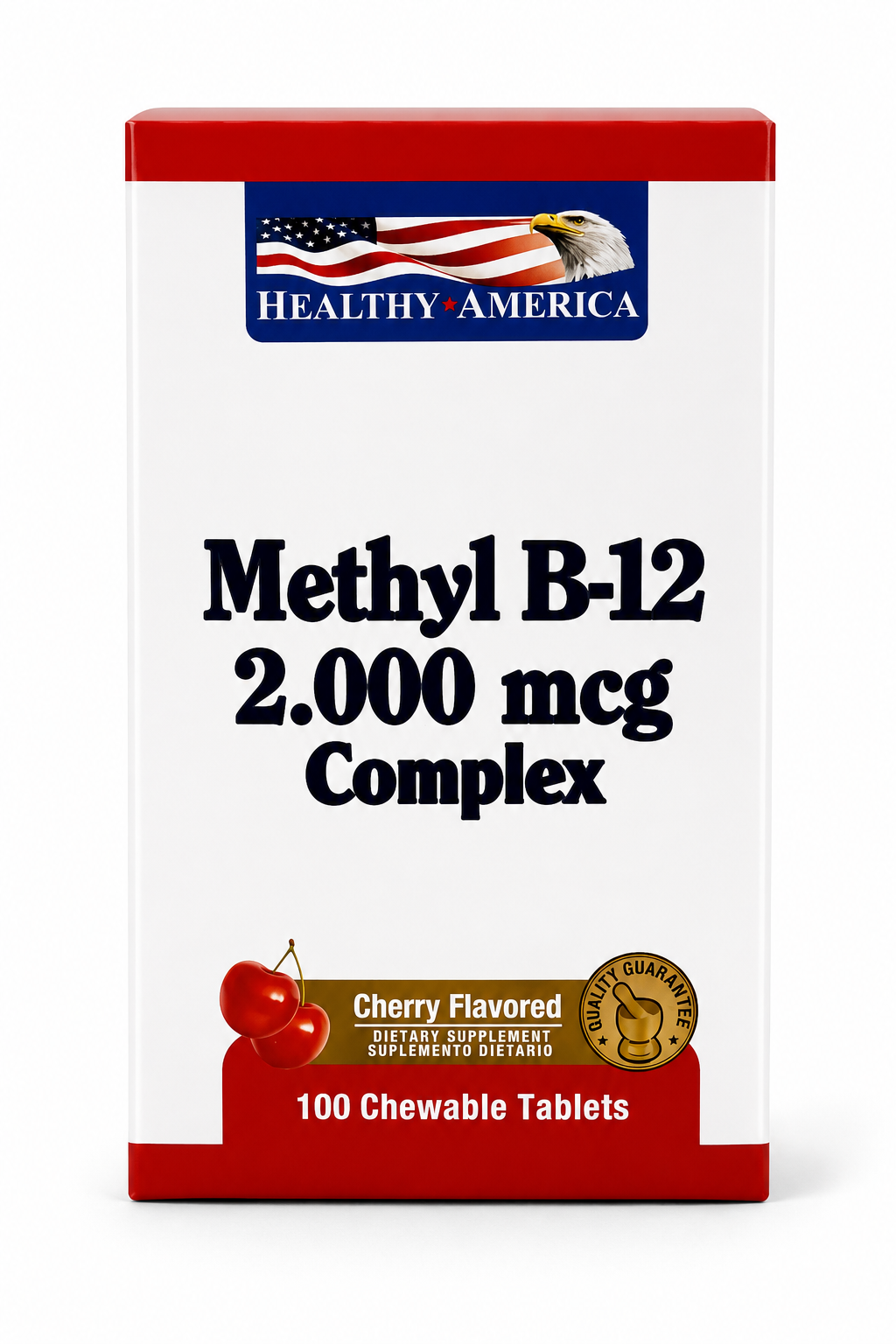 METHYL B-12 2.000 MCG COMPLEX 100 CHEWABLE TABLETS HEALTHY AMERICA