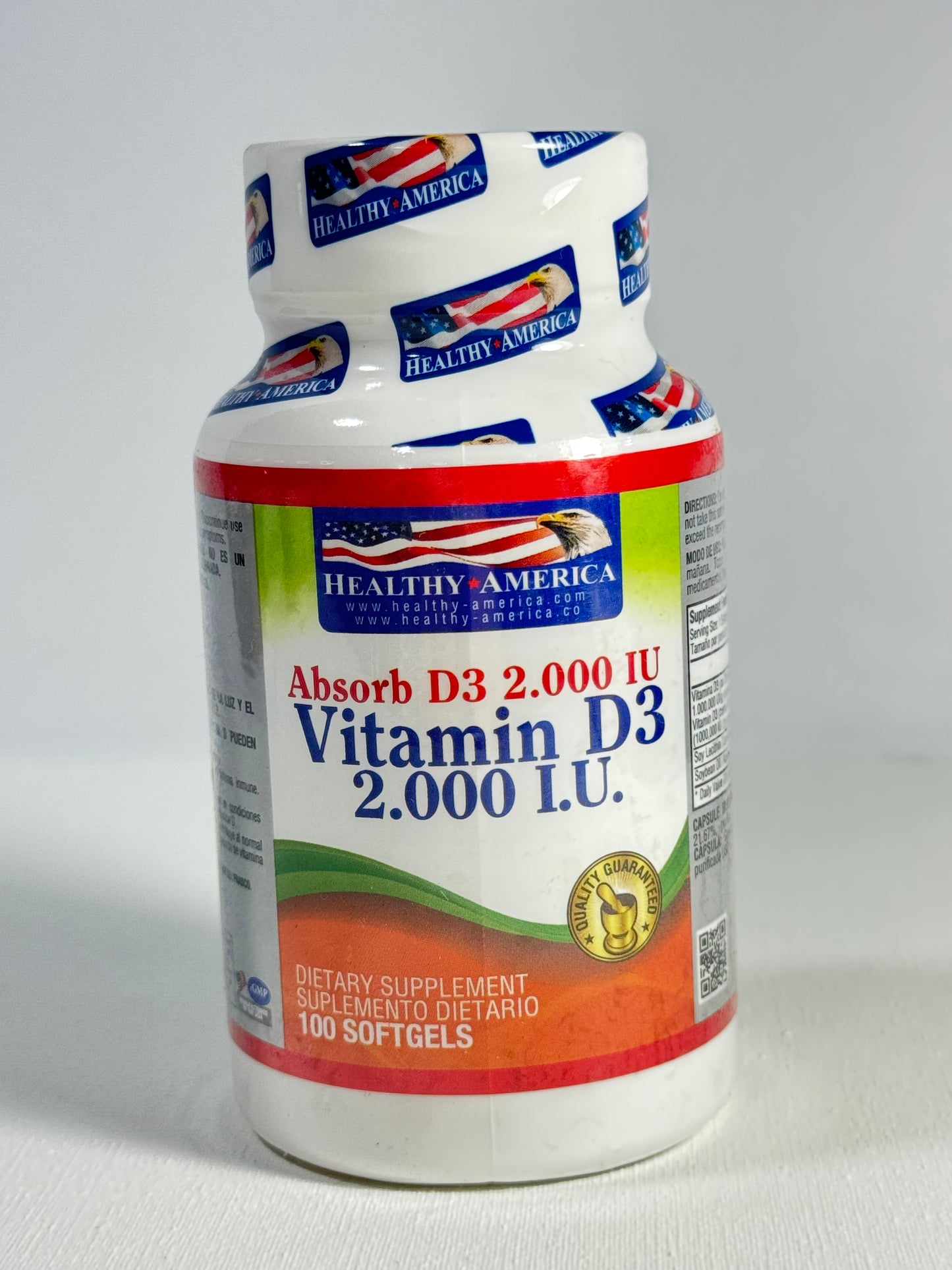 VITAMINA D3 2.000 I.U. 100 SOFTGELS HEALTHY AMERICA