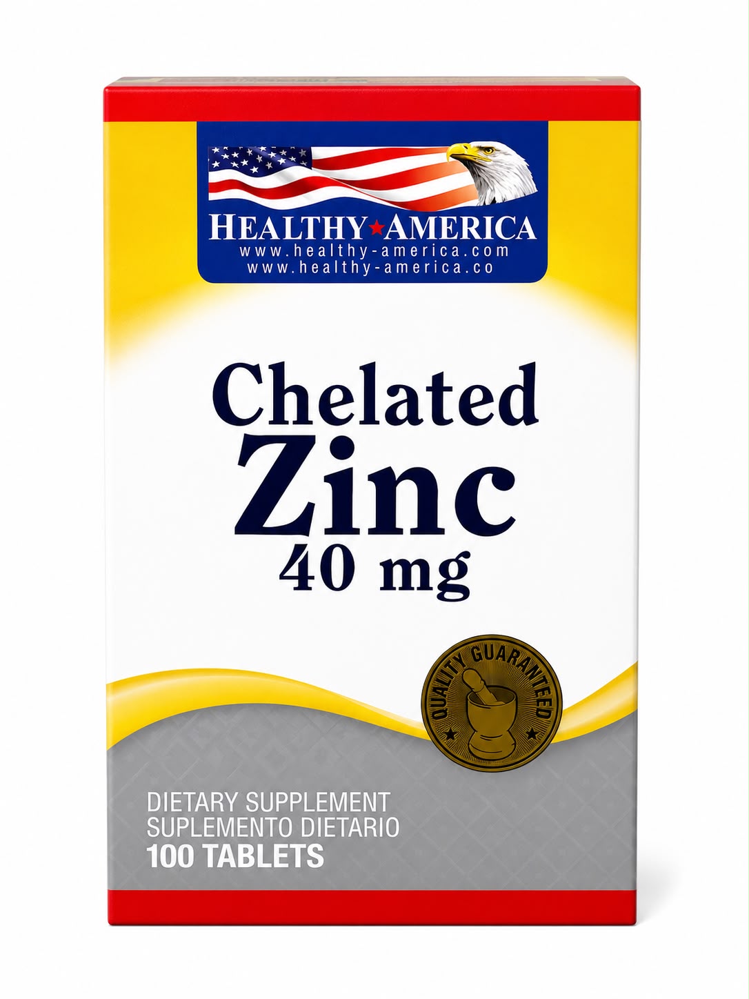 CHELATED ZINC 40 MG 100 TABLETAS HEALTHY AMERICA
