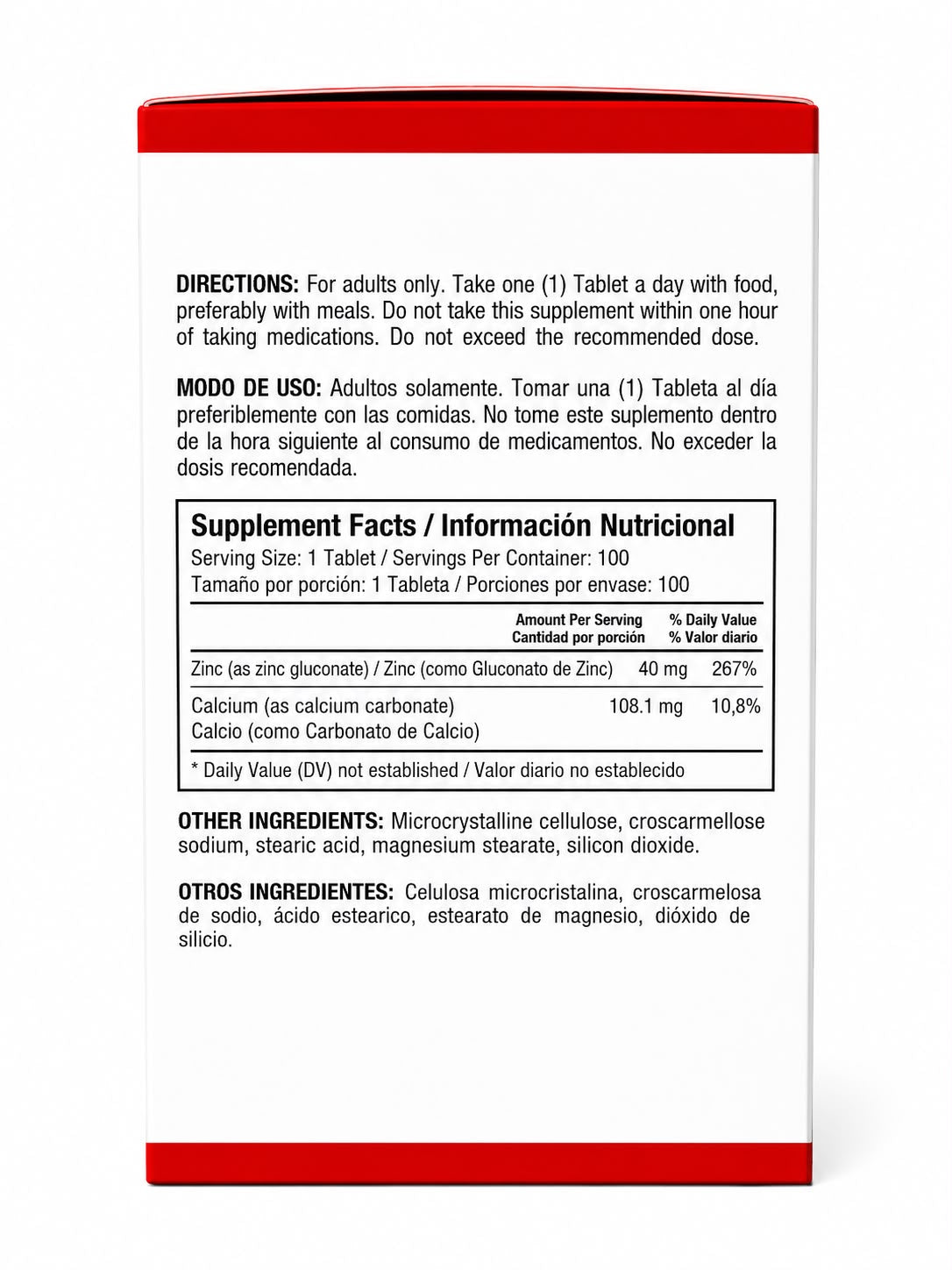 CHELATED ZINC 40 MG 100 TABLETAS HEALTHY AMERICA