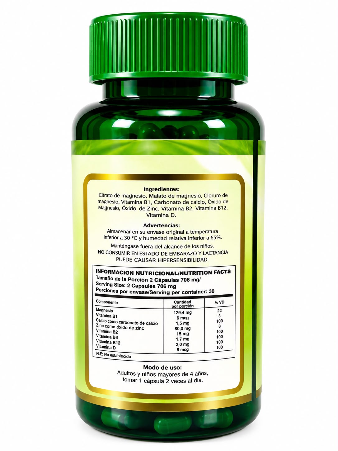 CLORURO DE MAGNESIO FRT CON CITRATO Y MALATO DE MAGNESIO 60 CAPSULAS NATURCOL